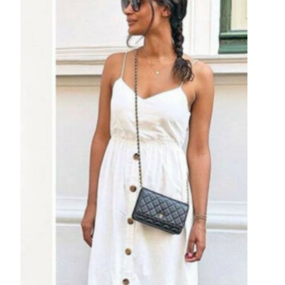 Zara Dresses & Skirts - Zara SS17 Ecru Dress With Knot At Back Linen Midi